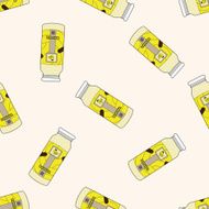 fruit jam cartoon seamless pattern background N5
