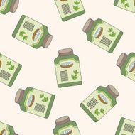 fruit jam cartoon seamless pattern background N6