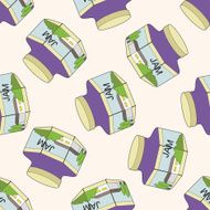 fruit jam cartoon seamless pattern background N9