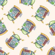 Building design house cartoon seamless pattern background N7