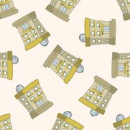 Building design house cartoon seamless pattern background N9