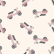 transportation motor cartoon seamless pattern background N45