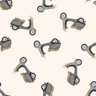 transportation motor cartoon seamless pattern background N47