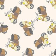 transportation motor cartoon seamless pattern background N49