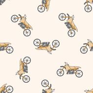 transportation motor cartoon seamless pattern background N51