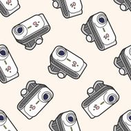 video camera cartoon seamless pattern background N2