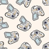 video camera cartoon seamless pattern background N6