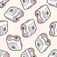 video camera cartoon seamless pattern background N10
