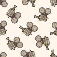 video camera cartoon seamless pattern background N11