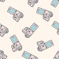 video camera cartoon seamless pattern background N12