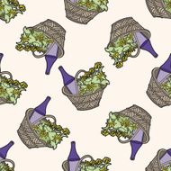 fance paris wine cartoon seamless pattern background