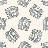 Triumphal arch cartoon seamless pattern background