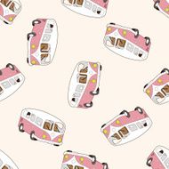 transportation car cartoon seamless pattern background N71
