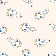 animal goat cartoon seamless pattern background N2