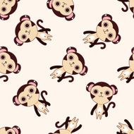 animal monkey cartoon seamless pattern background N6