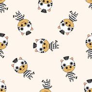 animal zebra cartoon seamless pattern background N2