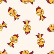 animal cock cartoon seamless pattern background N3
