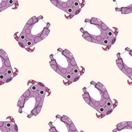 monster cartoon vecotr seamless pattern background N8