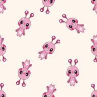 monster cartoon vecotr seamless pattern background N9
