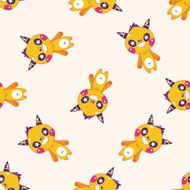 monster cartoon vecotr seamless pattern background N12