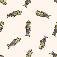 american people cartoon seamless pattern background N2