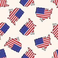 USA cartoon seamless pattern background