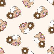 donut cartoon seamless pattern background N3