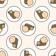 steak meat cartoon seamless pattern background