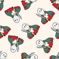 Mask killer cartoon seamless pattern background