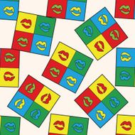 pop art lipstick cartoon seamless pattern background