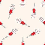 hospital theme syringe cartoon seamless pattern background