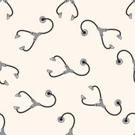 hospital theme Stethoscope cartoon seamless pattern background N2