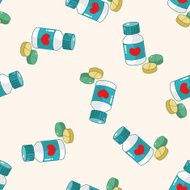 hospital theme medicine cartoon seamless pattern background N3