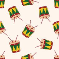 music drum cartoon seamless pattern background N3