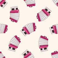 music Accordion cartoon seamless pattern background