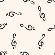 music note cartoon seamless pattern background N6