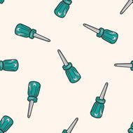 work tool screw driver cartoon seamless pattern background