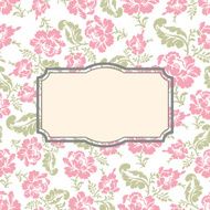 Roses floral card Frame template to text