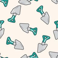 work tool shovel cartoon seamless pattern background N2