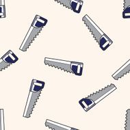 work tool hacksaw cartoon seamless pattern background