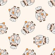 person character cartoon seamless pattern background N4