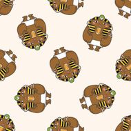 person character cartoon seamless pattern background N6