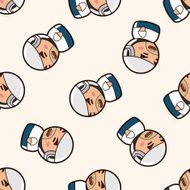 person character worker cartoon seamless pattern background