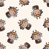 person character warrior cartoon seamless pattern background
