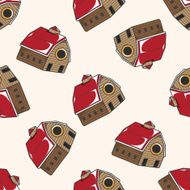 Building house cartoon seamless pattern background N67