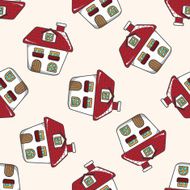 Building house cartoon seamless pattern background N70