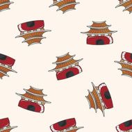 Building cartoon seamless pattern background N38