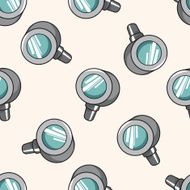 stationary magnifying glass cartoon seamless pattern background