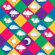 seamless vector pattern of weather icons paper N2