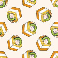 decorating cake icon 10 cartoon seamless pattern background N16